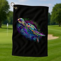 Colorful Sea Turtle Art Pattern Golf Towel
