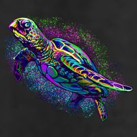 Colorful Sea Turtle Art Pattern Golf Towel