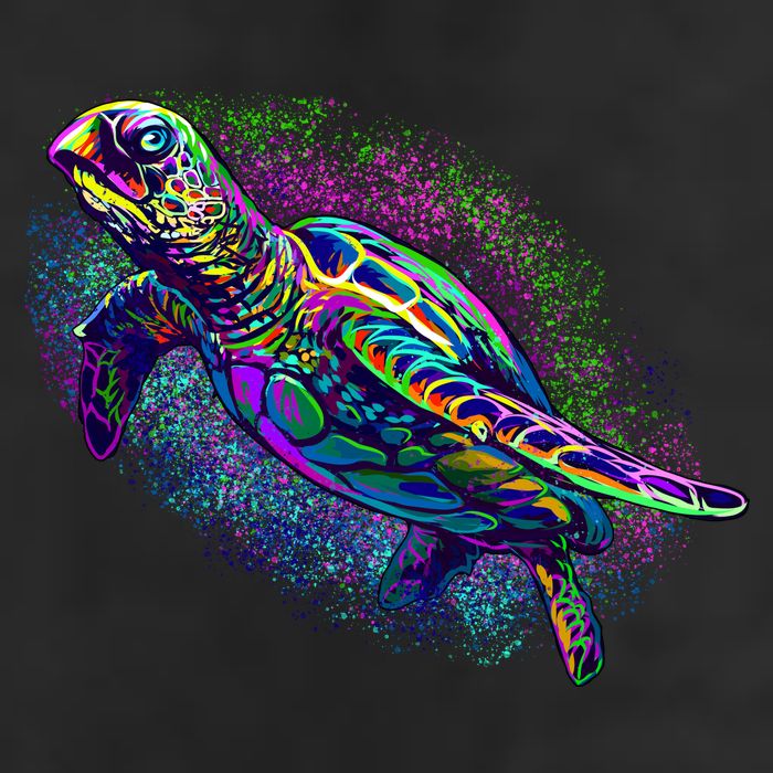 Colorful Sea Turtle Art Pattern Golf Towel