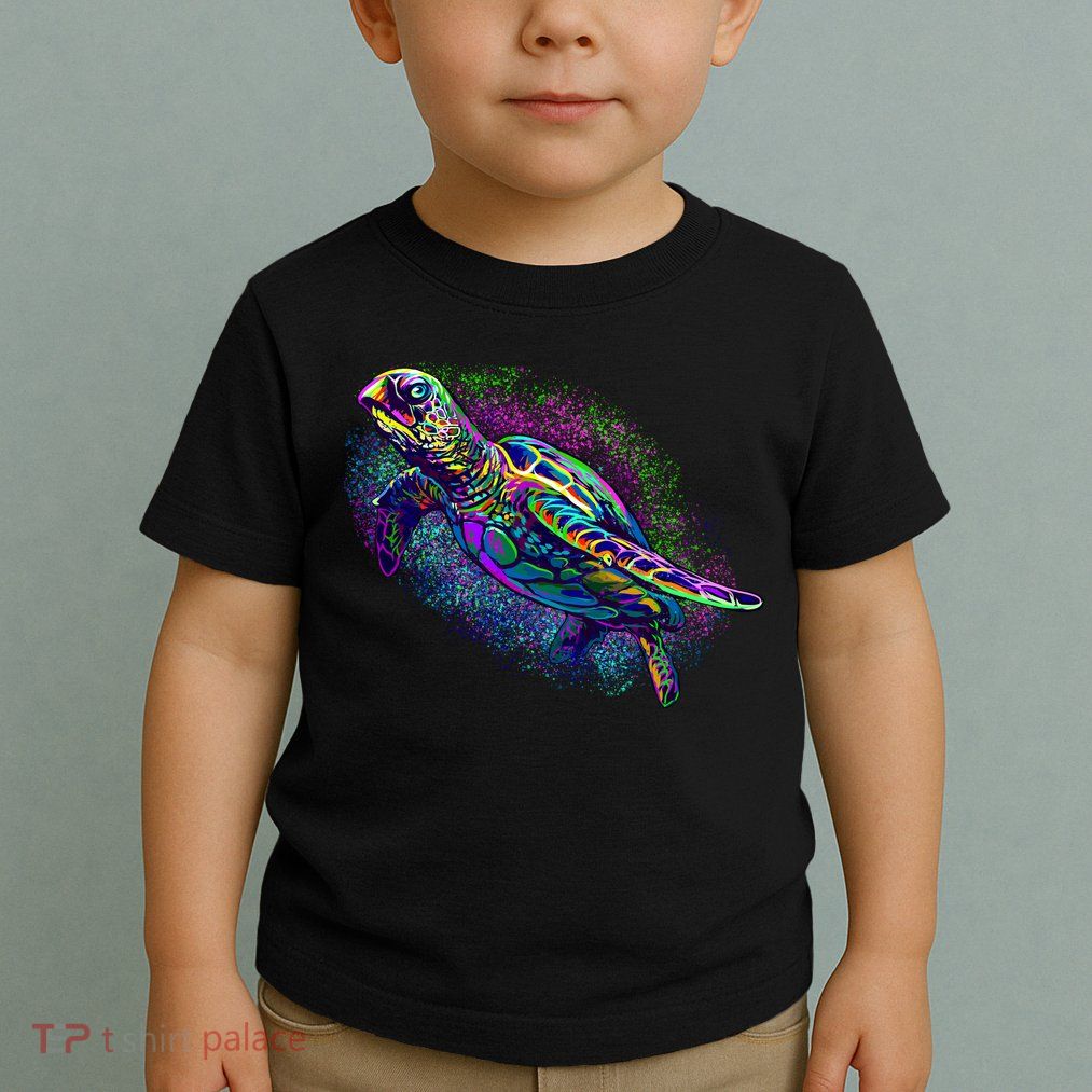 Colorful Sea Turtle Art Pattern Toddler T-Shirt