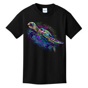 Colorful Sea Turtle Art Pattern Kids T-Shirt