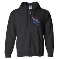 Colorful Sea Turtle Art Pattern Full Zip Hoodie