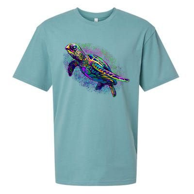 Colorful Sea Turtle Art Pattern Sueded Cloud Jersey T-Shirt