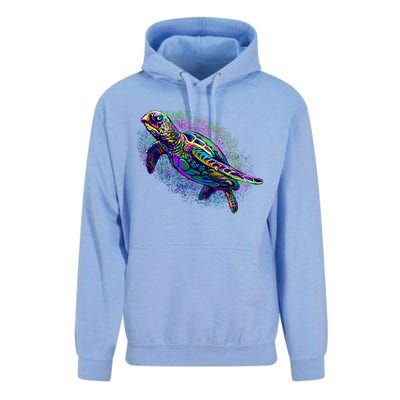 Colorful Sea Turtle Art Pattern Unisex Surf Hoodie