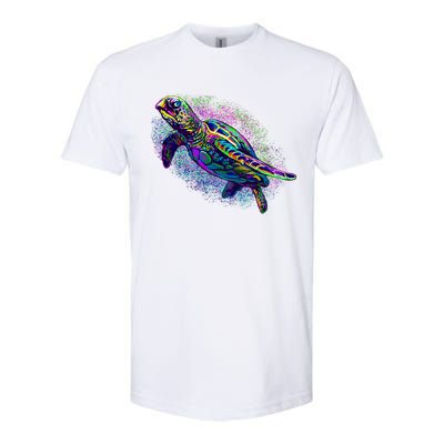 Colorful Sea Turtle Art Pattern Softstyle® CVC T-Shirt