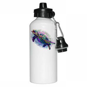 Colorful Sea Turtle Art Pattern Aluminum Water Bottle