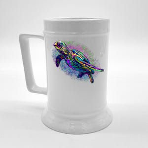 Colorful Sea Turtle Art Pattern Beer Stein