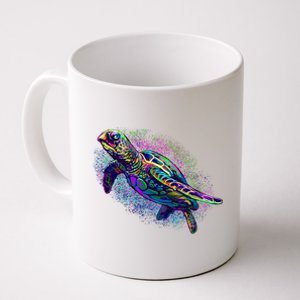 Colorful Sea Turtle Art Pattern Coffee Mug