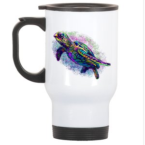 Colorful Sea Turtle Art Pattern Stainless Steel Travel Mug