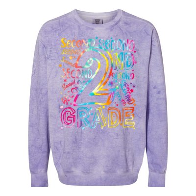 Colorful Second 2nd Grade Word Art Colorblast Crewneck Sweatshirt