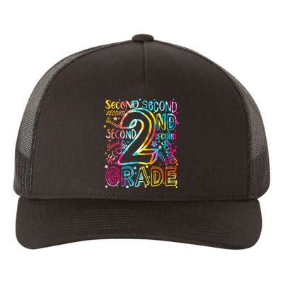 Colorful Second 2nd Grade Word Art Yupoong Adult 5-Panel Trucker Hat