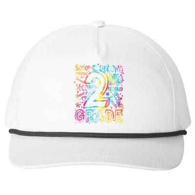 Colorful Second 2nd Grade Word Art Snapback Five-Panel Rope Hat