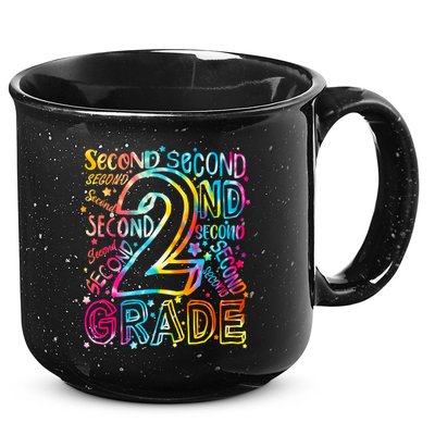 Colorful Second 2nd Grade Word Art 15oz Campfire Ceramic Mug