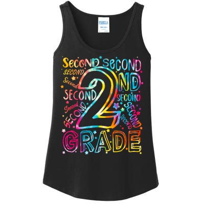 Colorful Second 2nd Grade Word Art Ladies Essential Tank