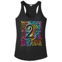 Colorful Second 2nd Grade Word Art Ladies PosiCharge Competitor Racerback Tank