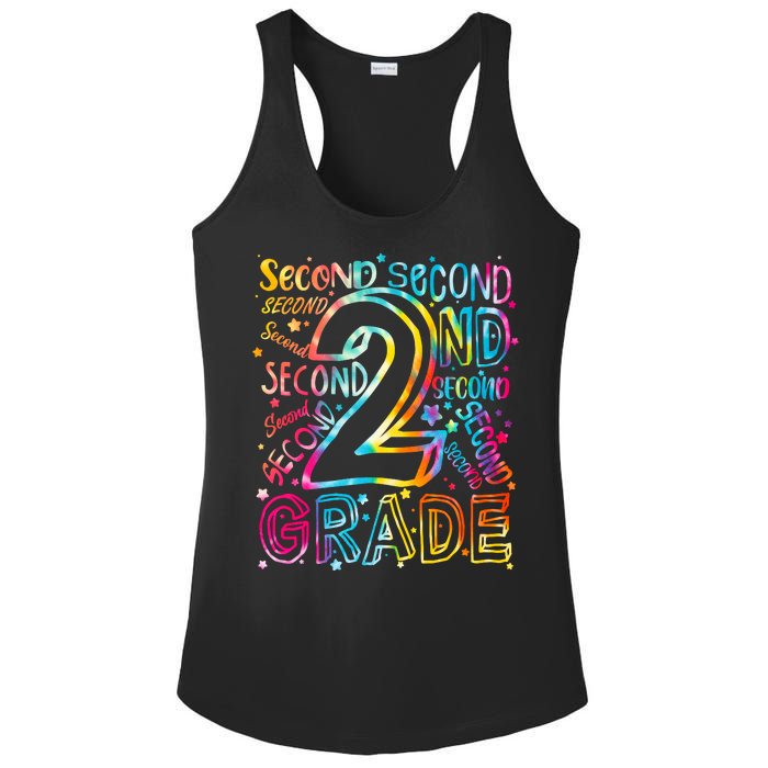 Colorful Second 2nd Grade Word Art Ladies PosiCharge Competitor Racerback Tank