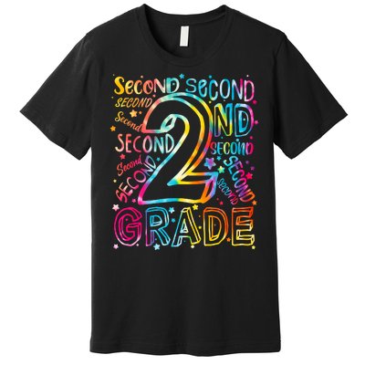 Colorful Second 2nd Grade Word Art Premium T-Shirt