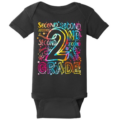 Colorful Second 2nd Grade Word Art Baby Bodysuit