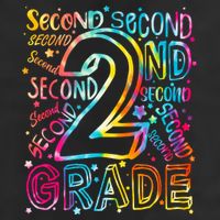 Colorful Second 2nd Grade Word Art Trucker Hat