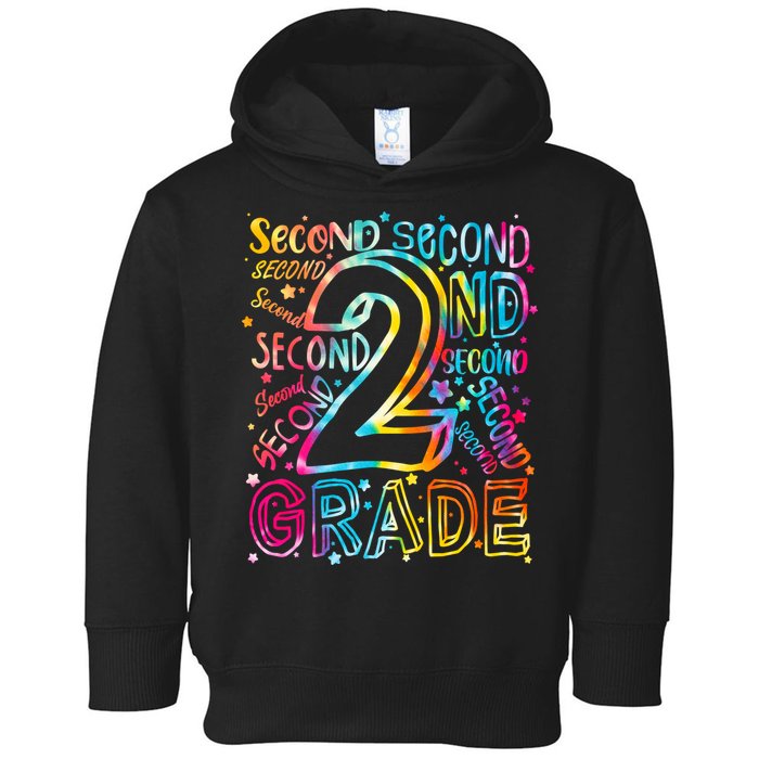 Colorful Second 2nd Grade Word Art Toddler Hoodie