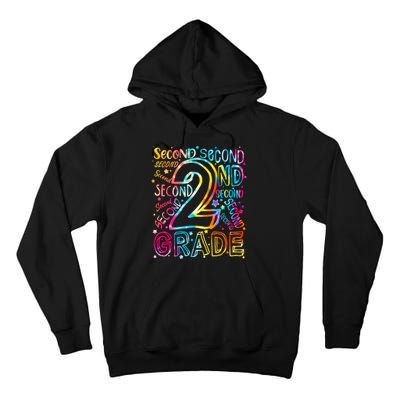 Colorful Second 2nd Grade Word Art Tall Hoodie