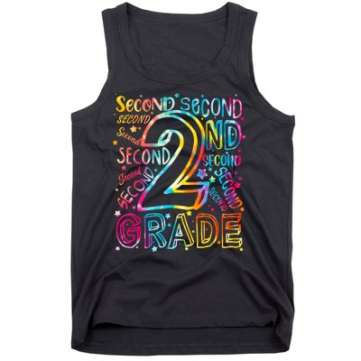 Colorful Second 2nd Grade Word Art Tank Top