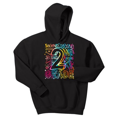 Colorful Second 2nd Grade Word Art Kids Hoodie