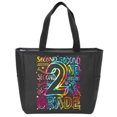 Colorful Second 2nd Grade Word Art Zip Tote Bag