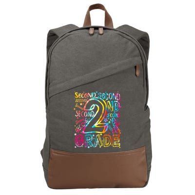 Colorful Second 2nd Grade Word Art Cotton Canvas Backpack