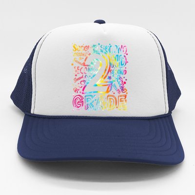 Colorful Second 2nd Grade Word Art Trucker Hat