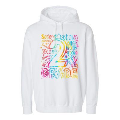 Colorful Second 2nd Grade Word Art Garment-Dyed Fleece Hoodie