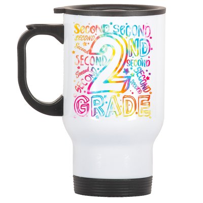 Colorful Second 2nd Grade Word Art Stainless Steel Travel Mug