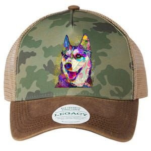 Colorful Siberian Husky Legacy Tie Dye Trucker Hat