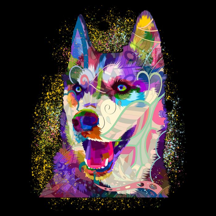 Colorful Siberian Husky Backpack