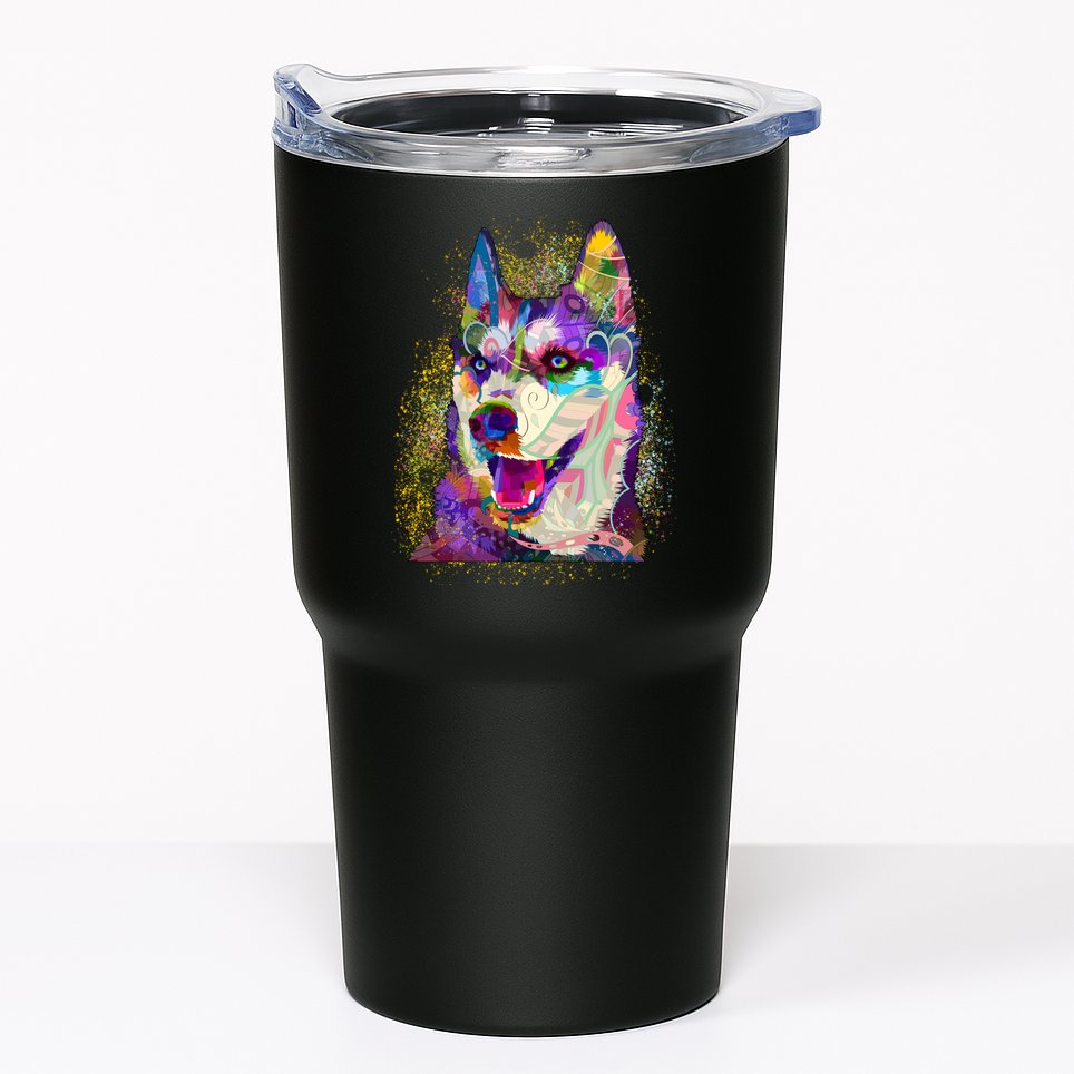 Colorful Siberian Husky Tumbler
