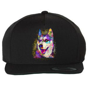 Colorful Siberian Husky Wool Snapback Cap