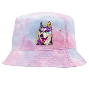 Colorful Siberian Husky Tie-Dyed Bucket Hat