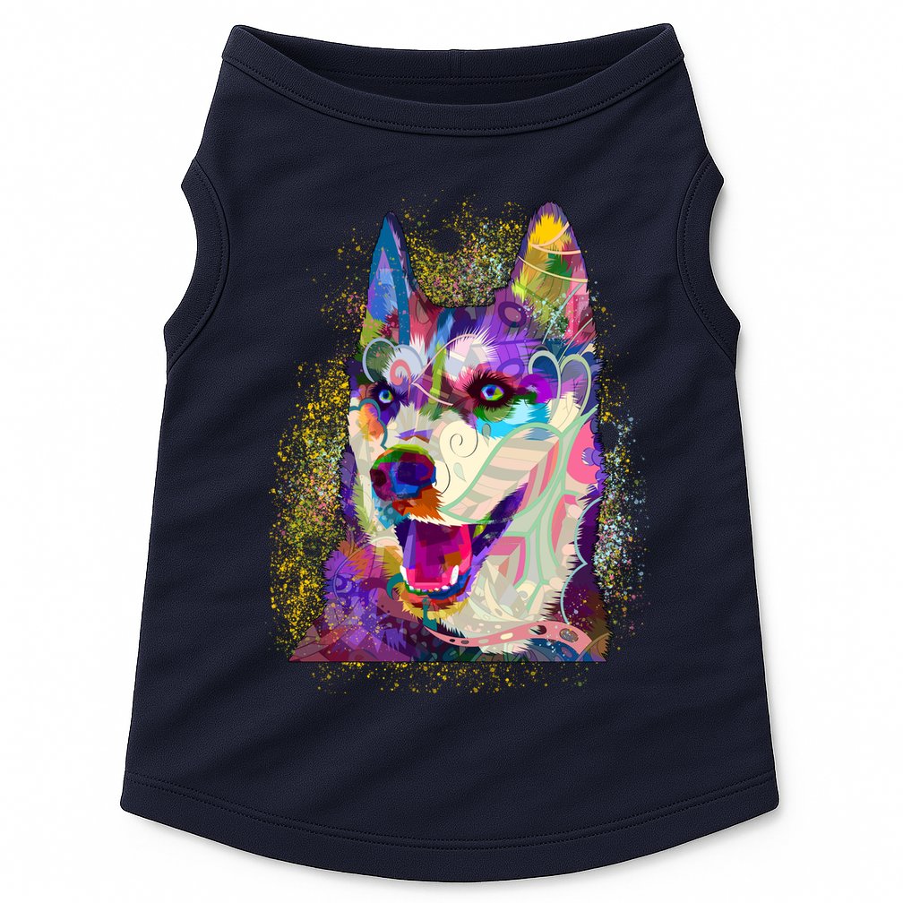 Colorful Siberian Husky Doggie Tank