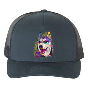 Colorful Siberian Husky Yupoong Adult 5-Panel Trucker Hat