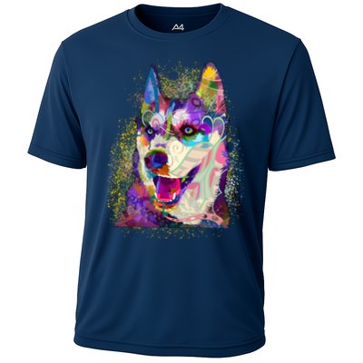 Colorful Siberian Husky Performance Shirt