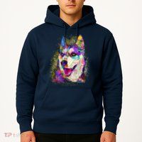 Colorful Siberian Husky Hoodie