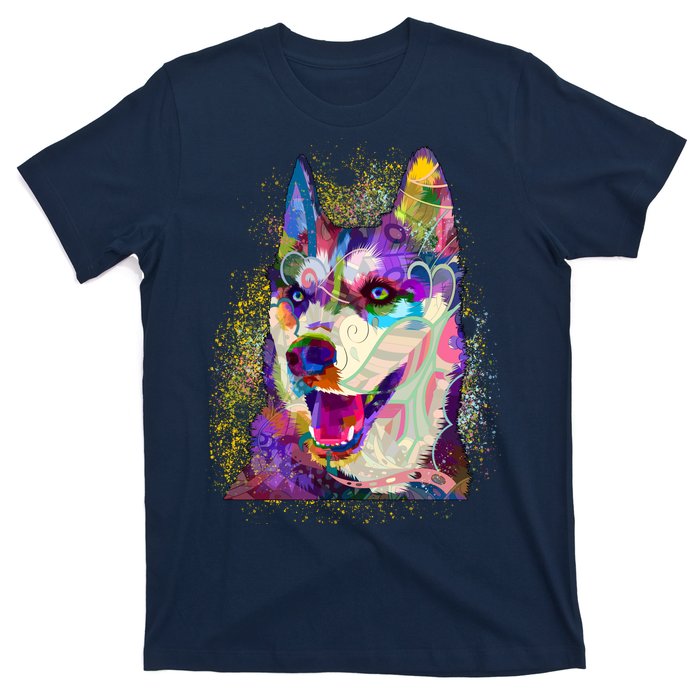 Colorful Siberian Husky T-Shirt