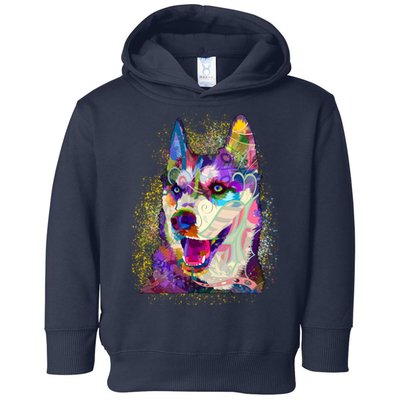Colorful Siberian Husky Toddler Hoodie