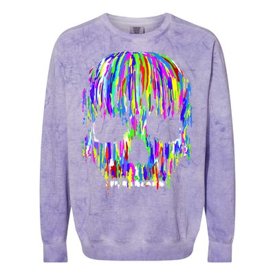 Colorful Skull Head Colorblast Crewneck Sweatshirt