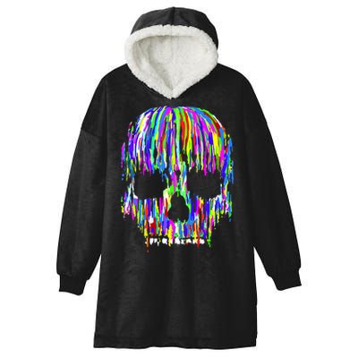 Colorful Skull Head Hooded Wearable Blanket