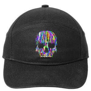 Colorful Skull Head 7-Panel Snapback Hat