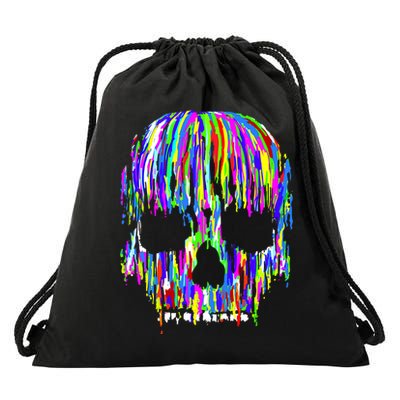 Colorful Skull Head Drawstring Bag