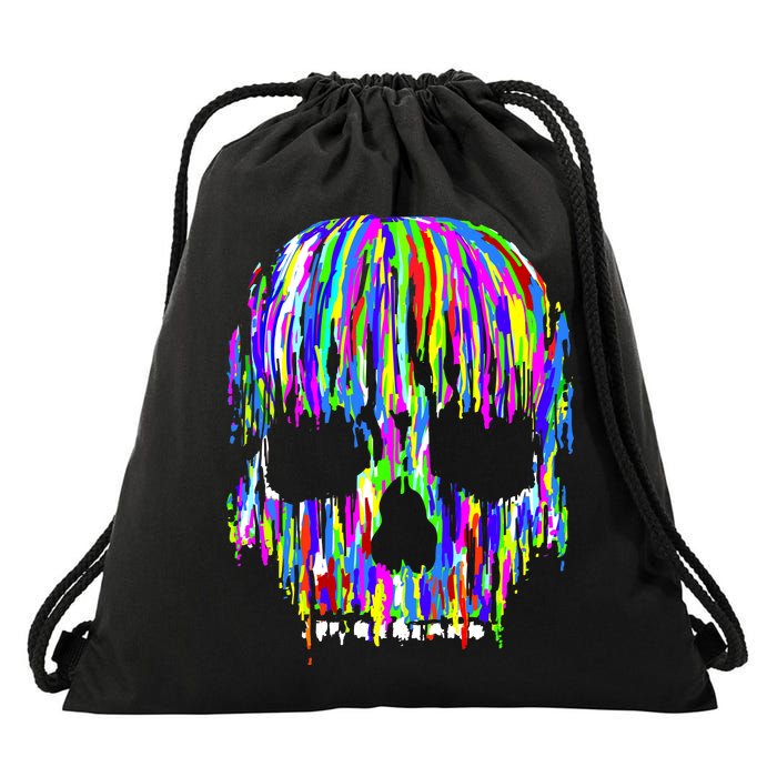 Colorful Skull Head Drawstring Bag