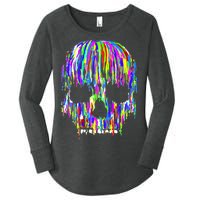 Colorful Skull Head Women's Perfect Tri Tunic Long Sleeve Shirt