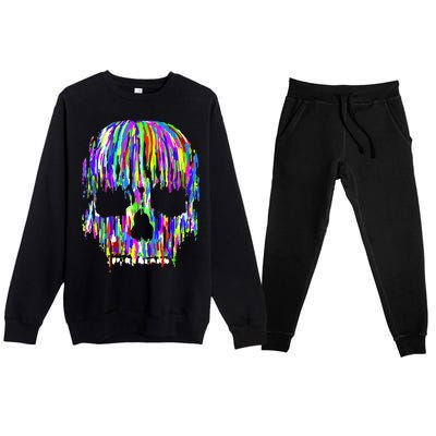 Colorful Skull Head Premium Crewneck Sweatsuit Set